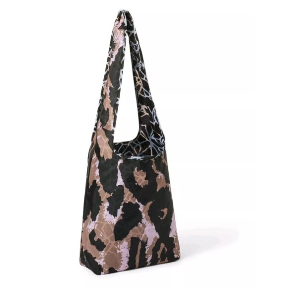 DVF Cracked Glass/Leopard Black/White/Neutral Reversible Reusable Bag - Picture 3 of 3